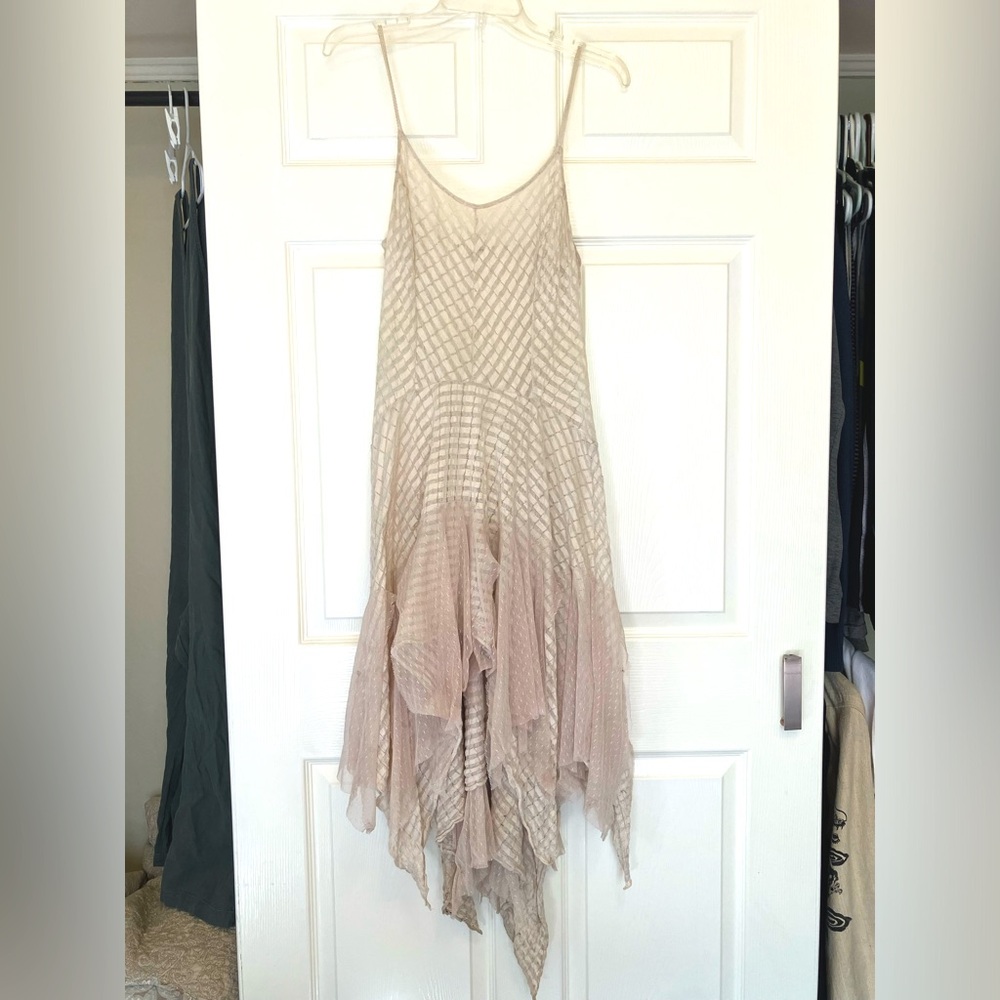Free People French Lace Courtship slip layered gauze dress cream size M